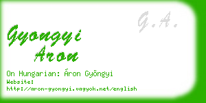 gyongyi aron business card